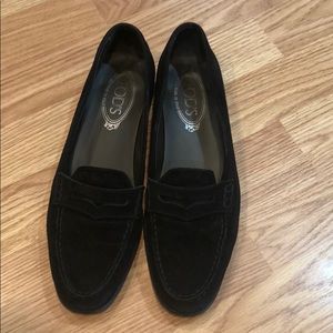 Tods Black Suede loafers